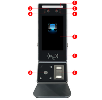 Terminal Biométrique Multi-Mode en Promotion, Écran 5 Pouces, Code QR, Carte IC, Lecture Veineuse, Casier Intelligent, Montage sur Pied, Connectivité IoT, Android 13