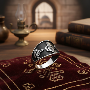 Tugra Design Ottoman <b>Rings</b> Authentic <b>Men</b> <b>Ring</b> Wholesale Turkish Handmade 925 Sterling <b>Silver</b> - Product Image 3