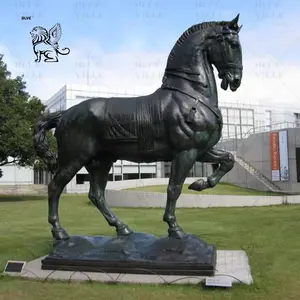 BLVE Western Modern Park dekorativ große Größe Metallkunst Guss Messing Tierstatue Bronze römische Pferde-Skulptur