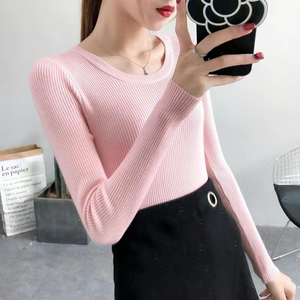 Suéteres Femininos de Outono e Primavera, Camiseta de Manga Longa com Decote Redondo, Camiseta Casual Slim para Escritório - Product Image 4