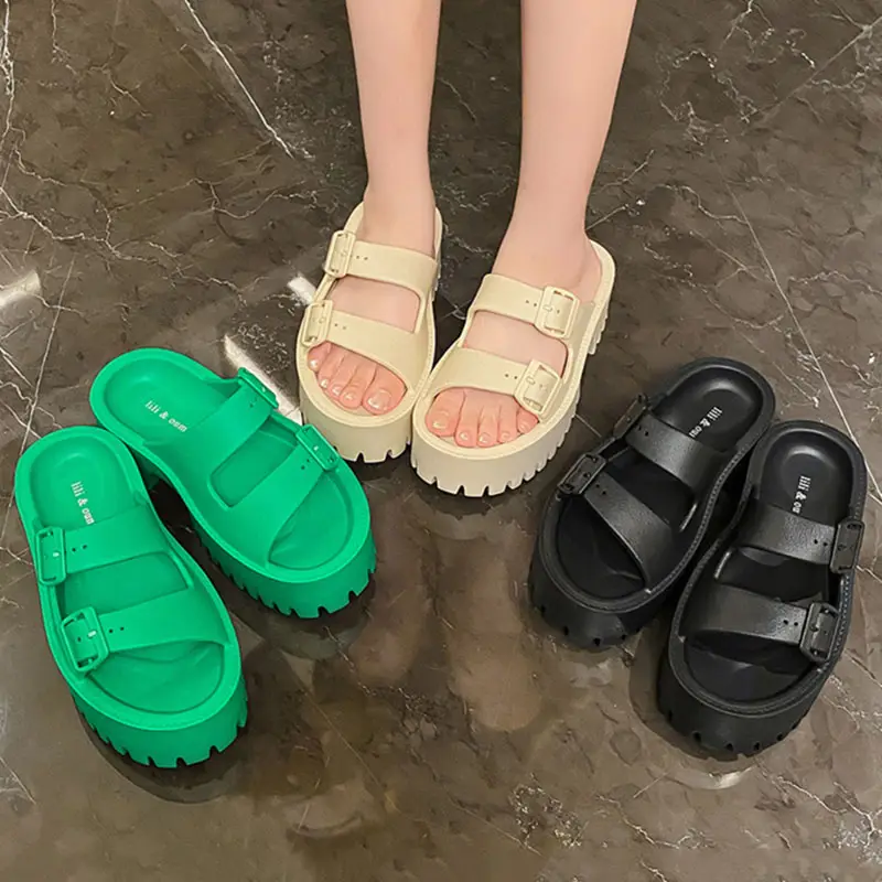 Chinelos Slip-On Confortáveis das mulheres Slide Indoor Outdoor Flip-flops Sapatos de Praia Verão Toe Flip Flops Não-Slip Calçado