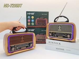 Retro retroceso Vintage Transistor altavoz incorporado caja grande portátil mesa de madera Usb TF tarjeta Fm Am Sw3 bandas <span class=keywords><strong>Radio</strong></span> NS-7215BT - Product Image 2