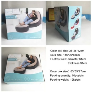 Sofá Inflable para Sala de Estar con Bomba, Venta al por Mayor de Fábrica, Sofá de Aire Inflable de PVC Flocado para Lectura y Descanso - Product Image 5