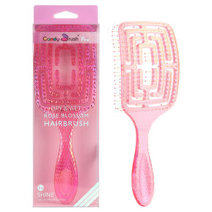 Peigne creux carré <span class=keywords><strong>rose</strong></span> couleur douce brosse de massage incurvée brosse démêlante cheveux en cristal - Product Image 1