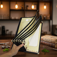 A4 Six Panneaux Yimi Cuir Menu et Boisson Couverture pour Restaurants et Hôtels