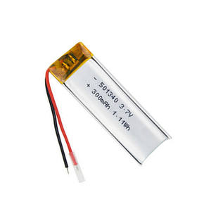 リチウムポリマーバッテリー501340 <span class=keywords><strong>3</strong></span>.7V 300mAh Lipo充電式バッテリーワイヤー付き - Product Image 2