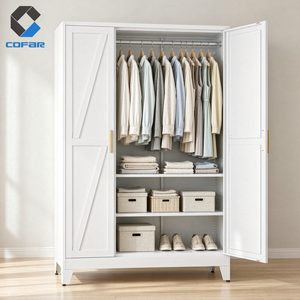 Rustikaler Farmhaus-Kleiderschrank in Schwarz mit X-Barn-Tür und verstellbarem Regal für Hotel, Zuhause und Großhandel - Product Image 3