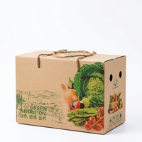 Boîtes en carton ondulé OEM écologiques, respirantes et imperméables avec poignée pour le stockage des myrtilles de qualité alimentaire