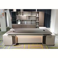 Tables de travail en placage de bois, bureaux de direction modernes avec rangement à tiroirs, poste de travail robuste pour bureau à domicile et salle d'étude