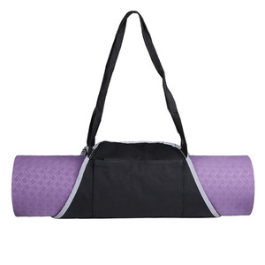 Bolsa de hombro para almacenamiento de colchoneta de Yoga, bolsa de lona portátil para Yoga, equipo de ejercicio y Fitness, color gris, morado, color sólido - Product Image 4