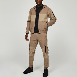 High Quality Zipper Jacket Custom Colorblock <strong>Khaki</strong> Casual Windbreaker for <strong>Mens</strong> Lightweight <strong>Men</strong> <strong>Tracksuit</strong> - Product Image 1