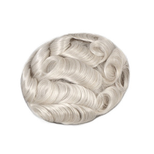 Sistema de Prótesis Capilar Masculina Indetectable para Zona Púbica, con Piel Súper Fina, Cabello Humano <span class=keywords><strong>Gris</strong></span> <span class=keywords><strong>Corto</strong></span>, Efecto Mirage, Venta al por Mayor - Product Image 6