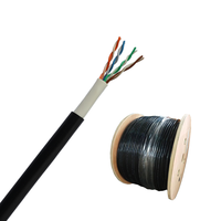 Kabel Jaringan UTP BC CCA Berkualitas Tinggi Tanpa Pelindung 4 Pasang 24AWG Cat5E dengan Jaket Ganda 8 Konduktor