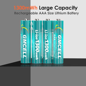 1,5 Volt AAA Li-ion batterij 1,5V 1300mWh GMCELL oplaadbare lithium AAA batterij met slimme oplader - Product Image 3