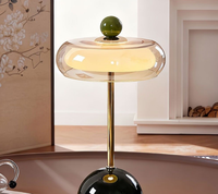 Lampe de table en verre ambré de style moderne du milieu du siècle, 3 températures de couleur, pour salon, chevet, hôtel, décoration intérieure