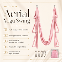 JOYFIT Ensemble de hamac de yoga aérien ultra-résistant et souple, suspendu au plafond, avec poignées, en nylon, pour la pratique de la suspension antigravité