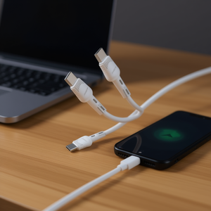 Câble de charge rapide et de transfert de données Ansty Z-024-PT 5.1A C-C, couleur noire - Product Image 2