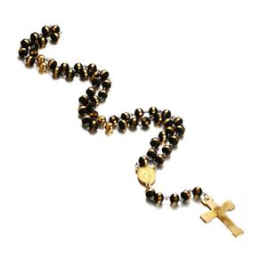 Collar <span class=keywords><strong>de</strong></span> Rosario con <span class=keywords><strong>Cruz</strong></span> <span class=keywords><strong>de</strong></span> Jesús, Joyería Católica <span class=keywords><strong>de</strong></span> Acero Inoxidable, Regalo Unisex para Comunión y Bautizo - Product Image 1