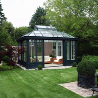 Véranda modulaire en aluminium sur mesure avec verre trempé isolant pour projet résidentiel de jardin