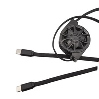 Câble de charge rapide rétractable Type C vers Type C 1M portable pour téléphone portable, ordinateur et imprimante avec conducteur en cuivre pur