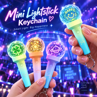 Mini lampe torche LED à 15 couleurs changeantes en acrylique, avec logo personnalisé imprimé en sérigraphie, pour événements sportifs et rencontres de fans