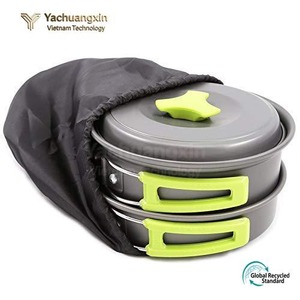 Poêle à frire portable ultralégère pour le camping, en alliage d'aluminium, durable, ensemble de cuisine d'extérieur, 3-4L, couvercle en acier inoxydable - Product Image 4