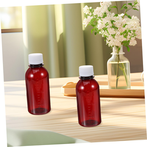 Medicine Packaging <b>Empty</b> Dark Amber <b>Plastic</b> PET Syrup Pills <b>Bottle</b> <b>Plastic</b> <b>Bottle</b> with Cap - Product Image 4