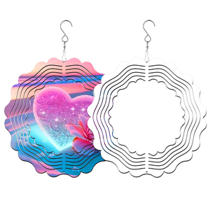 Molinetes de Viento Metálicos Holográficos de 8 y 10 Pulgadas, Decoración Navideña para Jardín, Artículos para Sublimación, para Diseños Personalizados - Product Image 2