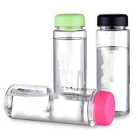 Bouteilles d'eau en plastique transparent avec impression de logo, portable, personnalisé, pour sport, 500ml, 10 unités