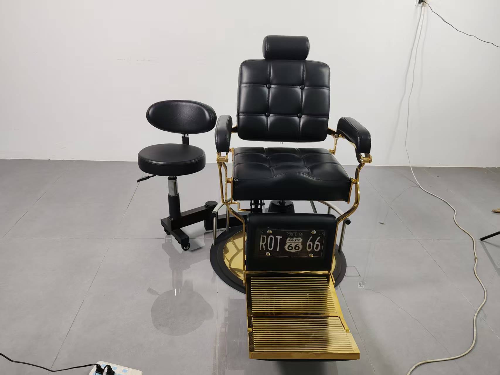 black and gold makeup chairs