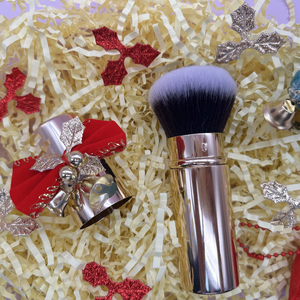 Brocha de Maquillaje Retráctil Individual YRX, Brocha Kabuki Retráctil Dorada y Esponjosa, Brocha para Polvos de Pelo Sintético - Product Image 6