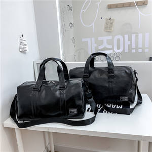 Sac de sport pour homme en cuir PU grande capacité personnalisé, séparé pour le sec et le mouillé, sac de voyage portable, bagage de courte distance, tendance - Product Image 4