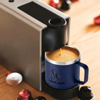 Meilleures ventes - Tasse à café isotherme gravée au laser de 12 oz avec poignée - Cadeau d'entreprise de haute qualité - Tasse à boire