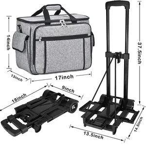 Rollende Naaimachine Case, Afneembare Rollende Naaimachine Draagtas Op Wielen, Trolley Draagtas