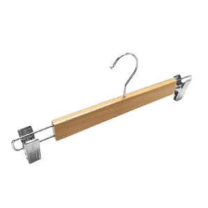 OWENTEK Cintre à vêtements multifonction <span class=keywords><strong>en</strong></span> <span class=keywords><strong>bois</strong></span> <span class=keywords><strong>avec</strong></span> pinces <span class=keywords><strong>en</strong></span> acier inoxydable et design mural pour usage <span class=keywords><strong>en</strong></span> magasin - Product Image 2