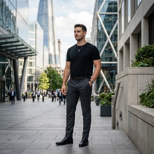 Camisas de Bambú para Hombre, de Verano, Frescas, de Manga Corta, Cuello Redondo, de Alta Calidad, Lisas, de Tela de Seda, para Negocios y Actividades al Aire Libre - Product Image 2