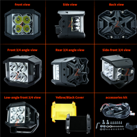 12V Ip67 270 °   Projecteur latéral 60W Amber DRL 4 pouces à LED pour montage sur montant, idéal pour tout-terrain 4x4, Jeep, camion 24V