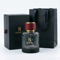 Flacon de parfum en verre transparent rond de luxe rechargeable de 50 ml et 100 ml, flacon de parfum vide avec bouchons en bois