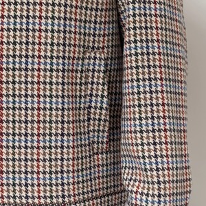 Custom Houndstooth Check Jacket Boxy Fit Classic Collar Zip-through Fully Lined Straight Hem Three-pockets for Everyday comfort - Product Image 6