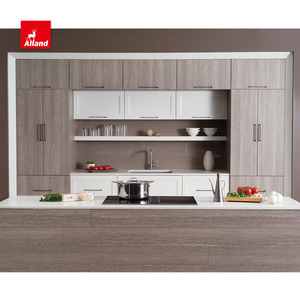 AllandCabinet Armoire <span class=keywords><strong>de</strong></span> cuisine <span class=keywords><strong>de</strong></span> style contemporain en grain <span class=keywords><strong>de</strong></span> bois laminé pour la <span class=keywords><strong>maison</strong></span> - Product Image 1