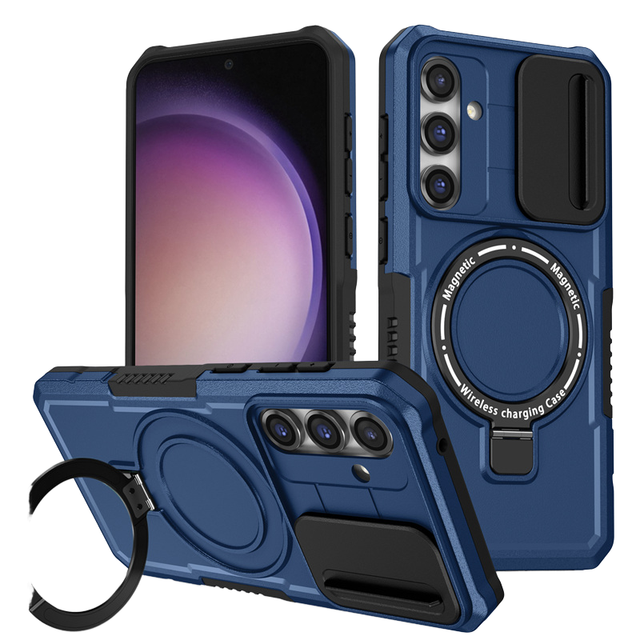 Mobile Phone Cases for S25/S24/S23/S22/S21 Ultra/S24+/S24 FE/Note 20 Ultra Shockproof TPU+PC Armor Case Magnetic Ring Holder