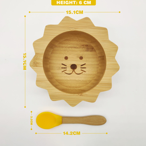 <span class=keywords><strong>Vaisselle</strong></span> pour enfants en <span class=keywords><strong>bambou</strong></span> <span class=keywords><strong>vaisselle</strong></span> en silicone ensemble d'alimentation pour bébé en silicone - Product Image 2