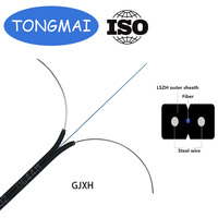 Cable de Fibra Óptica Monomodo para Interiores, Tipo Arco, 1 Núcleo, GJXH FTTH, con Cubierta de LSZH o PVC, Venta al Por Mayor