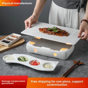 Piatto per Anatra alla Pechinese in Porcellana Quadrato, Adatto al Microonde, Design Creativo Riscaldabile, per Ristoranti Cinesi, Hotel, Uso Commerciale - Product Image 2