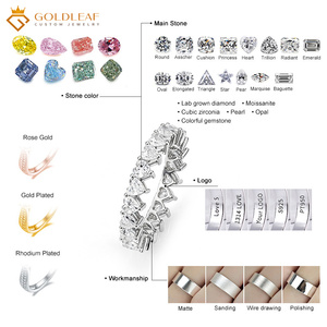 แหวนแต่งงานเพชรทรงหัวใจ VVS VS D  ผลิตในห้องปฏิบัติการ พร้อมใบรับรอง IGI จาก Goldleafgem  ทองคำขาว 10k 14k 18k แหวนหมั้นสุดหรู - Product Image 6