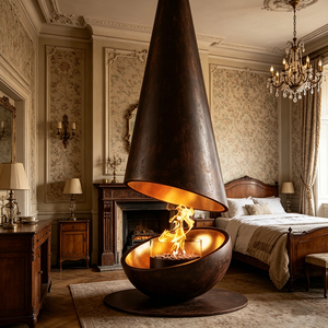 Caminetto a Bioetanolo Portatile Autoportante Senza Cappa, Fiamma Reale, Decorativo per Interni, in Acciaio Inossidabile per Casa e Hotel - Product Image 3