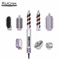 RUCHA Brosse Sèche-Cheveux 8-en-1 1400W 200M Ions Négatifs Séchage Rapide Fer à Boucler Automatique Multi-Styler Capillaire