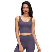Soutien-gorge de sport haute intensité avec bonnets intégrés pour le yoga, débardeur respirant et confortable pour le Pilates et le fitness