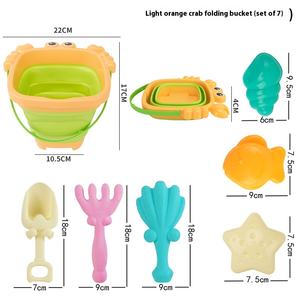 Seau en Silicone pliant pour enfants jouet de <span class=keywords><strong>plage</strong></span> bébé bord de mer sable creuser pelle costume eau mer équipement de jeu - Product Image 6