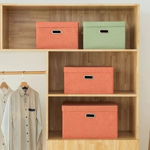 Placard de maison tiroirs de chambre à coucher organisateurs conteneur grand coton lin maison jouets pour enfants pliable tissu pliable boîte de rangement - Product Image 6